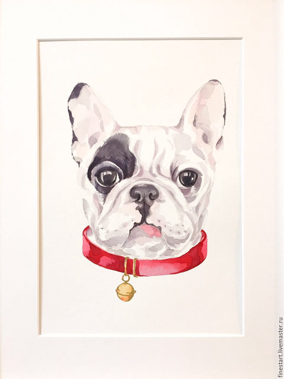 960x1280 Watercolor French Bulldog Watercolor Painting Shopline - French Bulldog Painting