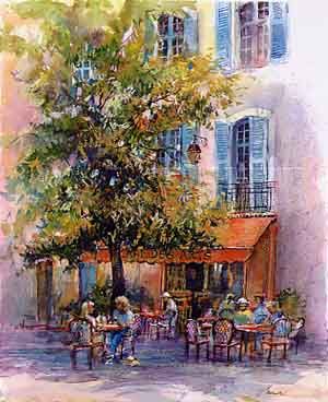 300x368 French Cafe Paintings French Cafe Art - French Cafe Painting