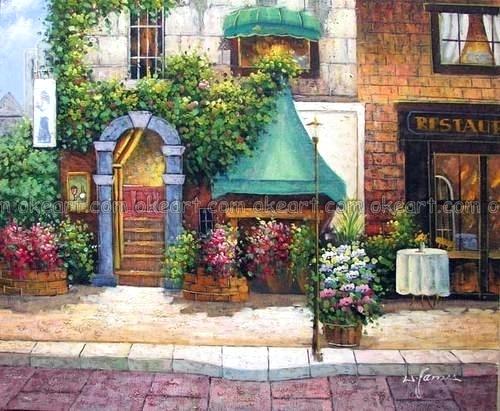 500x411 French Cafe Paintings French Cafe And Bistro Art French Street - French Cafe Painting