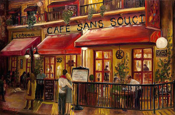 600x393 French Cafe Paintings French Cafe Painting Print Tiendasamsung.co - French Cafe Painting