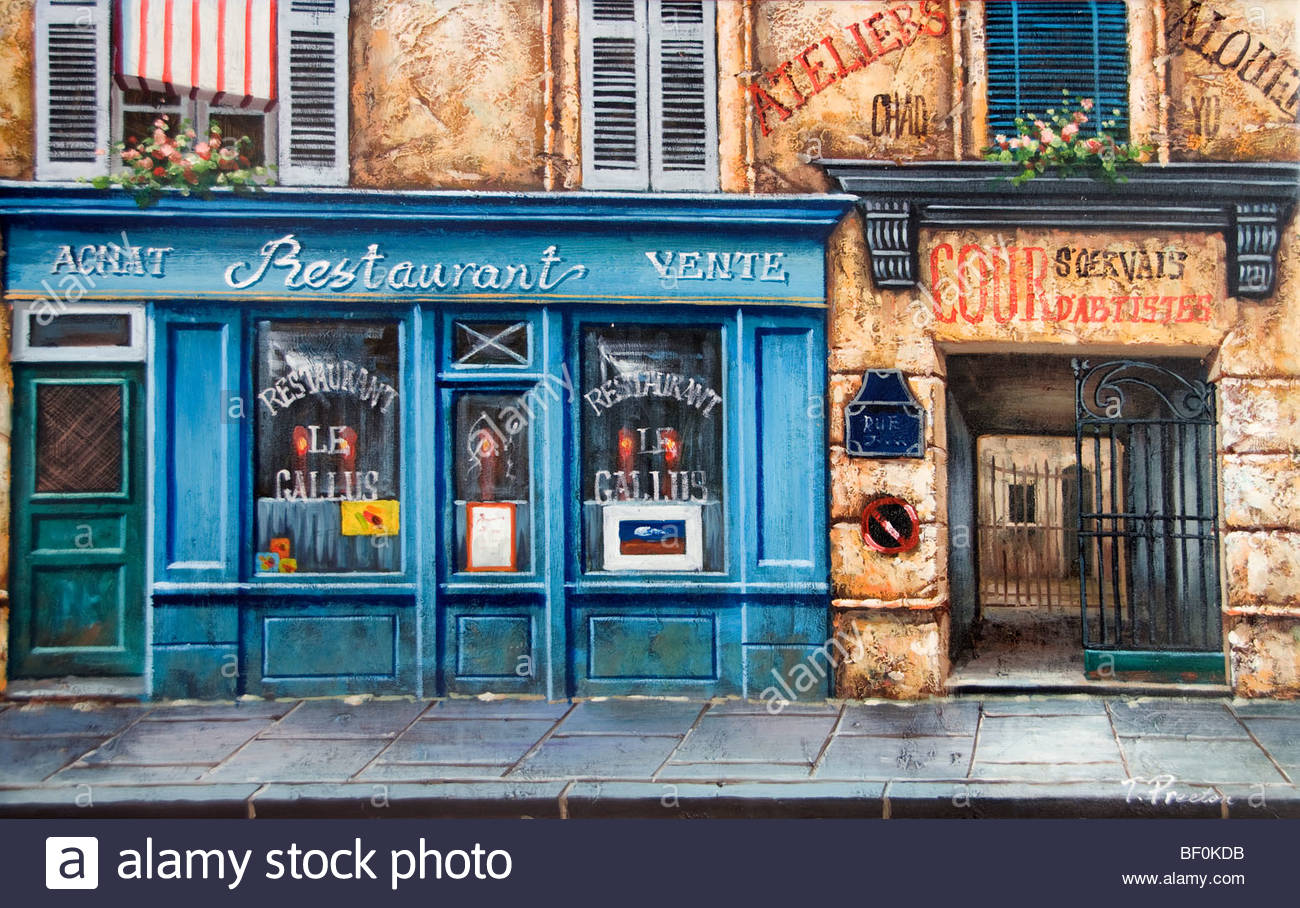 1300x908 Paris France French Painting Bar Stock Photos Amp Paris France - French Cafe Painting