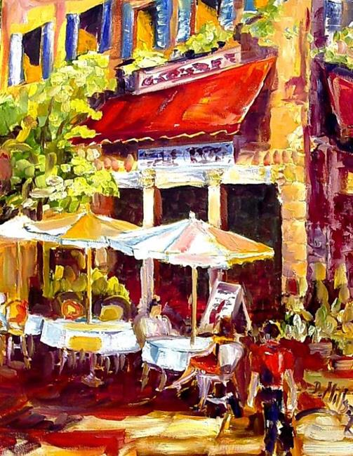 503x650 French Cafe Scene - French Cafe Painting