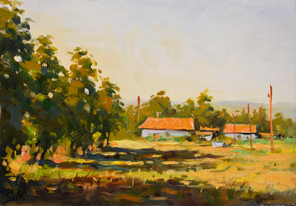 950x662 Abandoned Farmhouse, French Countryside, Impressionist Style - French Country Painting