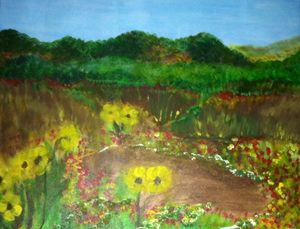 300x229 French Country Painted Wooden Panel - French Country Painting