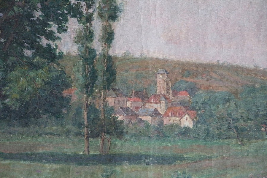 900x599 Antique French Countryside Painting - French Country Painting