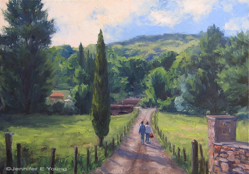 800x561 Market Day In The Lot Valley (Oil On Linen, 24x36) Jennifer - French Countryside Painting