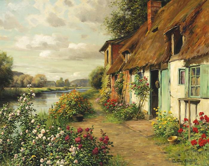 700x556 Walk Through French Artist's Countryside Paintings Art - French Countryside Painting