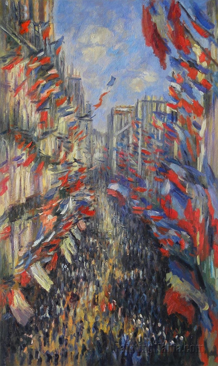 700x1175 Claude Monet The Rue Montorgueil, 1878 Tutt'Art@ Pittura - French Flag Painting