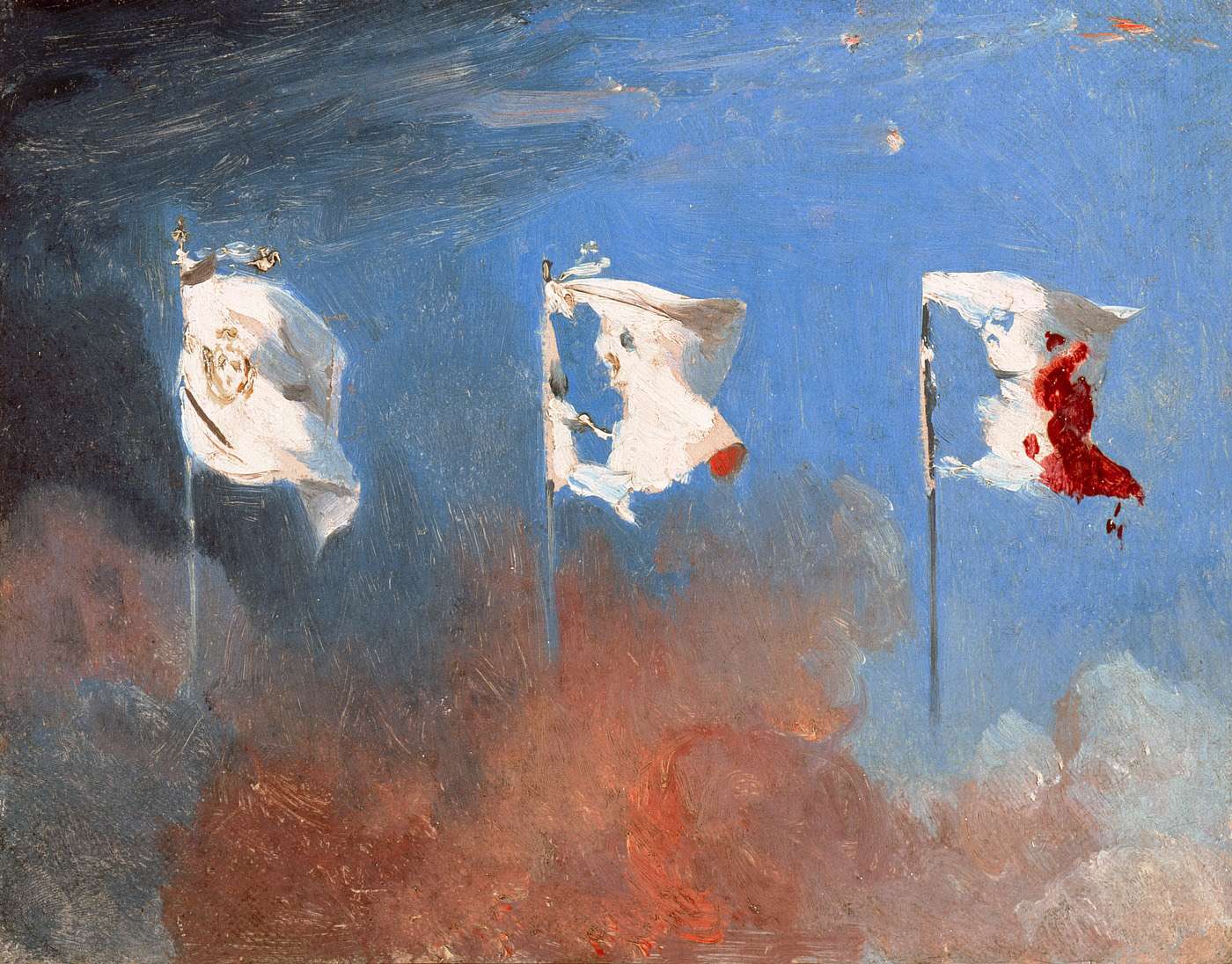 1400x1096 Painting The White Flag Of The French Monarchy Transforms Into - French Flag Painting