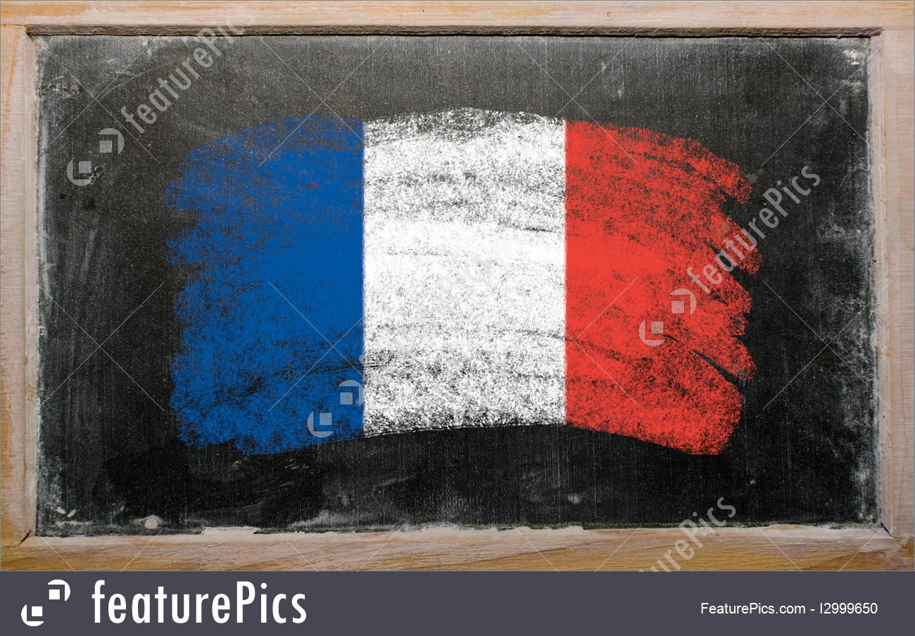 1300x904 Flags Flag Of France On Blackboard Painted With Chalk - French Flag Painting