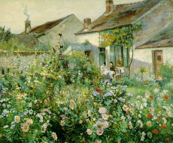 569x470 French Garden - French Garden Painting