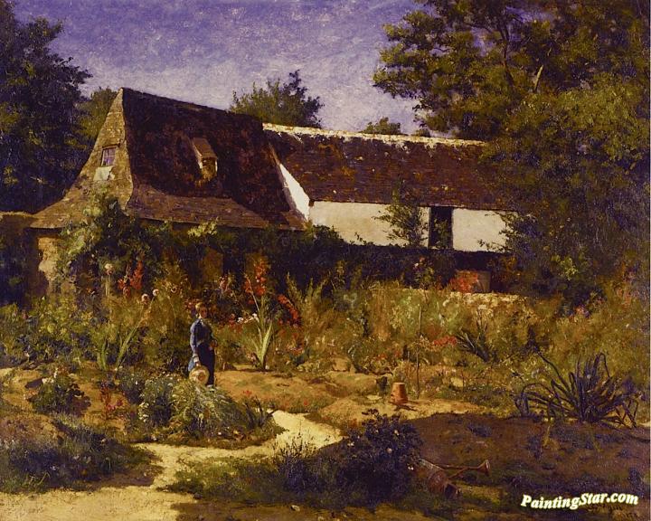720x576 A French Garden, Provence Artwork By William Lamb Picknell Oil - French Garden Painting