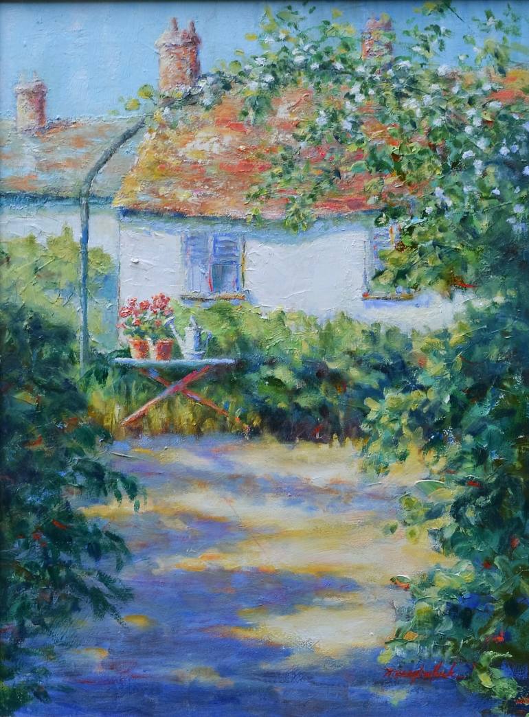 770x1044 Saatchi Art French Garden Painting By Nancy Bulluck - French Garden Painting