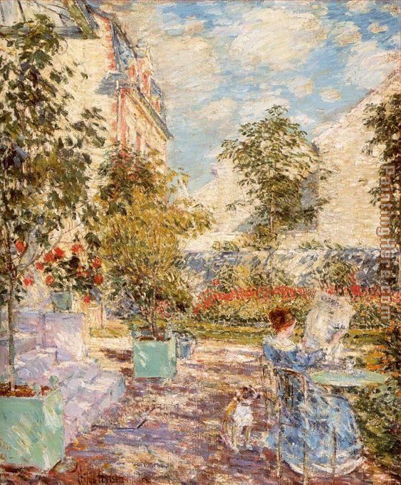 563x682 Childe Hassam In A French Garden Painting Anysize 50% Off - French Garden Painting