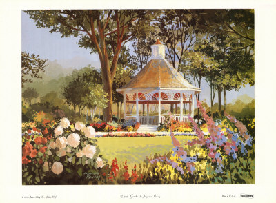 400x294 Flower Garden Paintings, Famous, Tea Party, Antique, Lady ,cottage - French Garden Painting