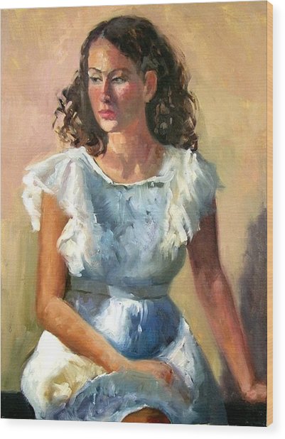 401x618 French Girl In White Dress Painting By Deborah Cushman - French Girl Painting