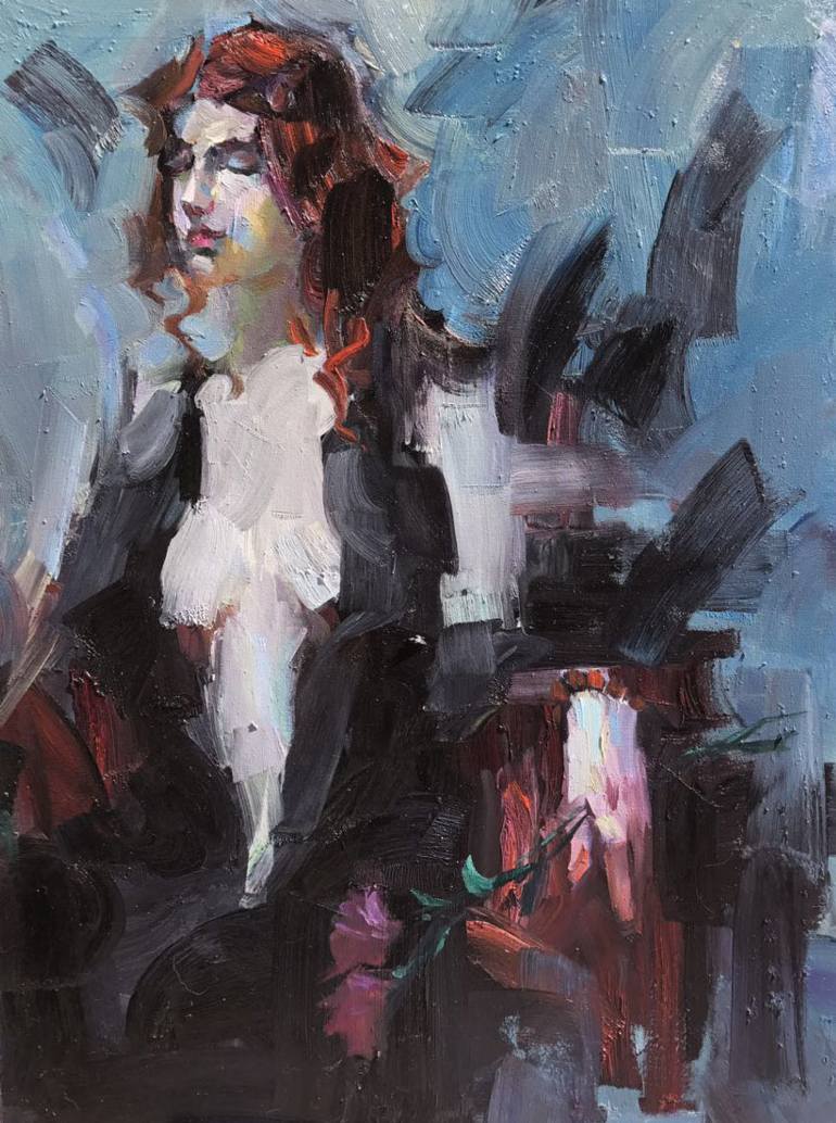 770x1034 Saatchi Art French Girl Painting By Brian Zheng - French Girl Painting