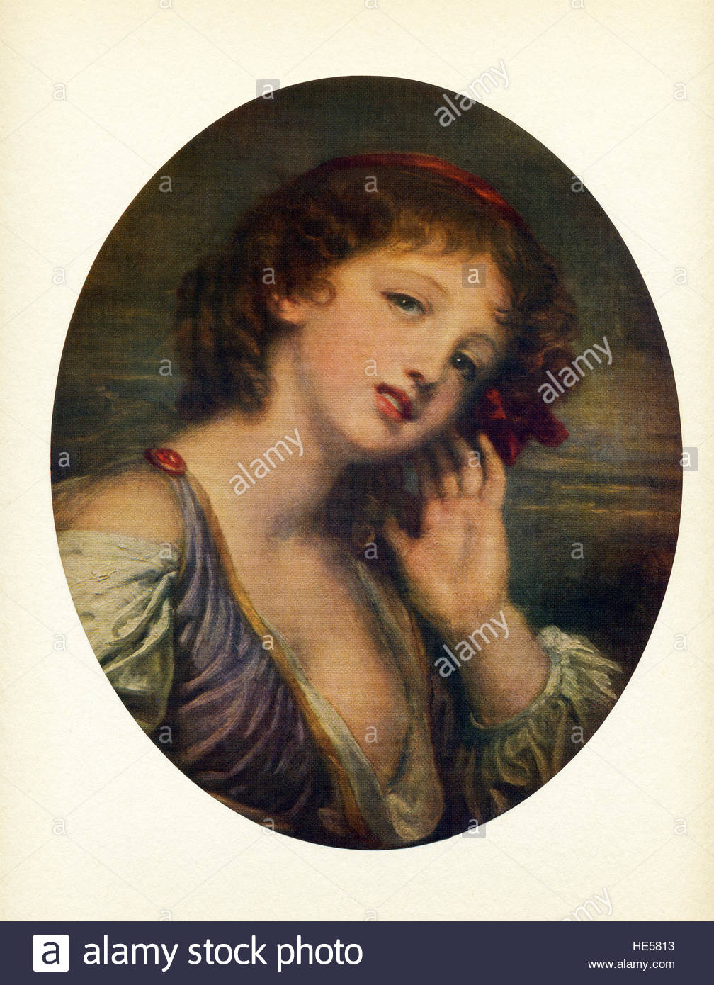 1008x1390 This Painting, Titled The Listening Girl, Is By The French Artist - French Girl Painting