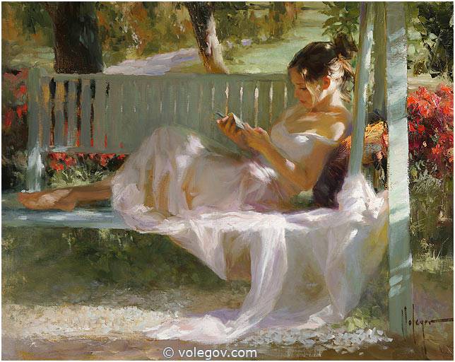 644x512 French Swing, Painting, - French Girl Painting