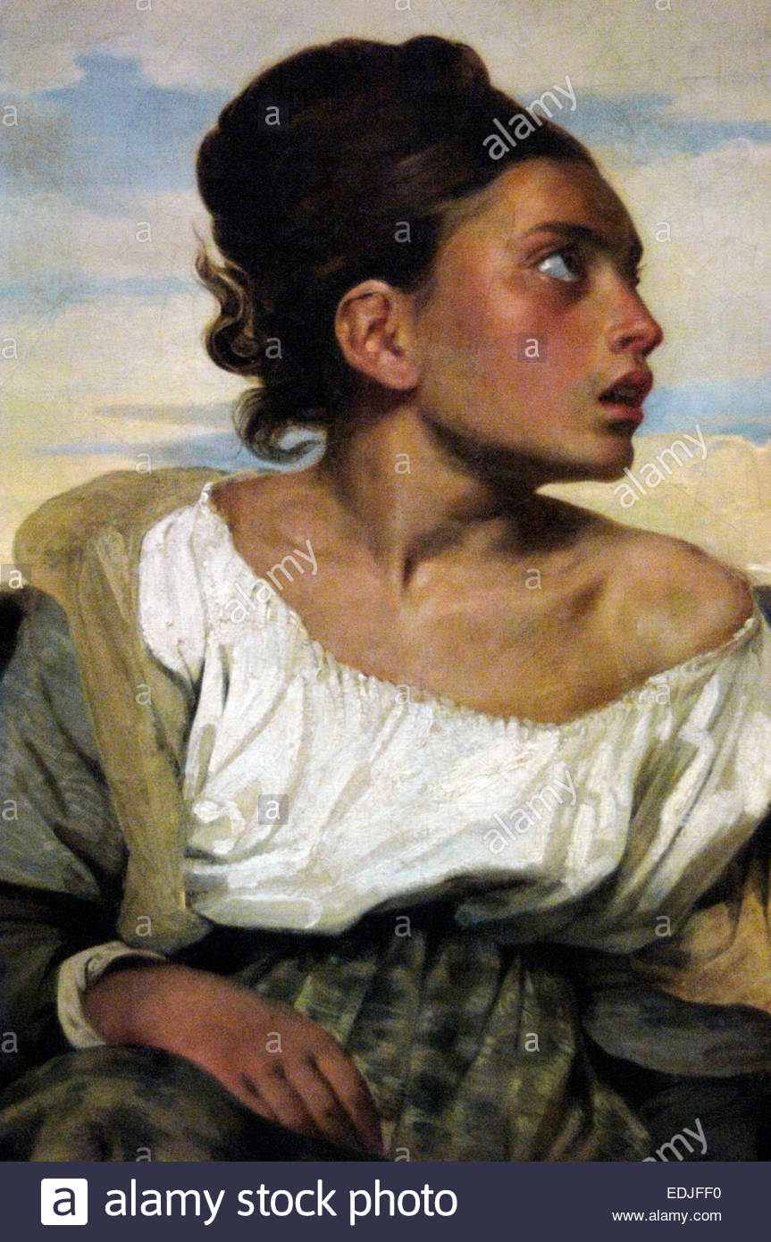 863x1390 Eugene Delacroix (1798 1863). French Romantic Painter. Orphan Girl - French Girl Painting