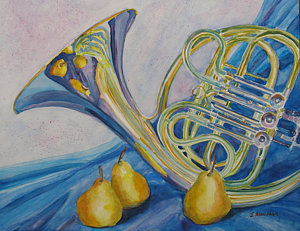 300x231 French Horn Paintings Pixels - French Horn Painting