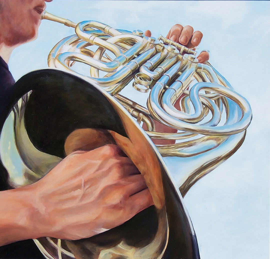 1080x1037 Sarah The Artist - French Horn Painting