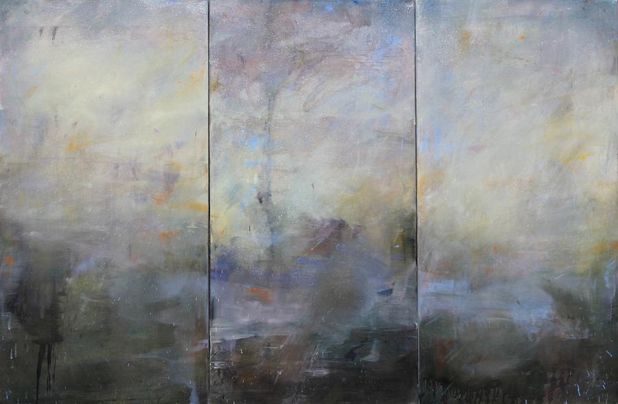 900x589 French Landscape Triptych Painting By Thomas Darnell - French Landscape Painting