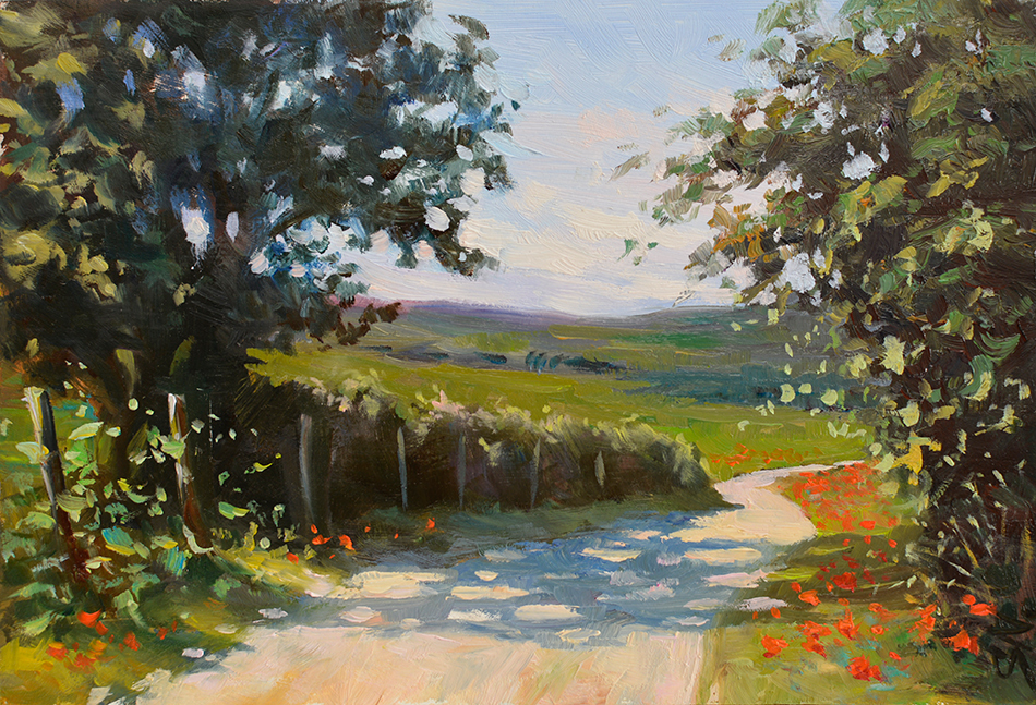 950x647 Poppies Alongside The Road, Countryside Of Provence, France - French Landscape Painting