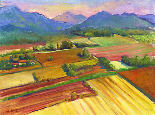 506x375 Vue De Puygiron - French Landscape Painting