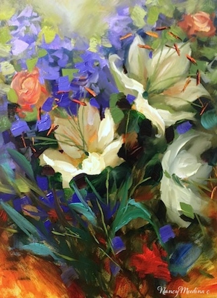 438x600 Iris And Ranunculus And Your French Painting Invitation - French Painting