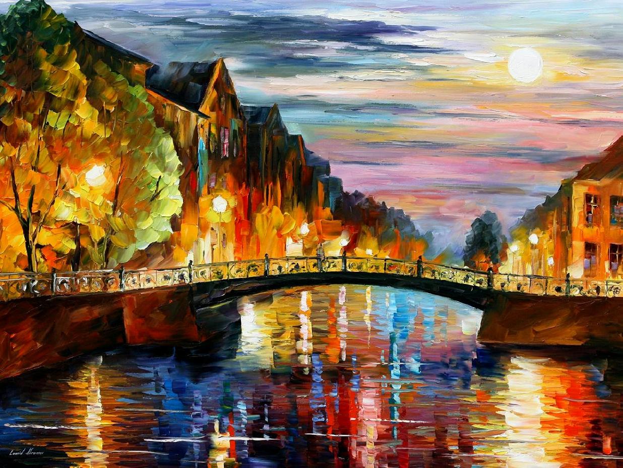 1236x928 Leonid Afremov, Oil On Canvas, Palette Knife, Buy Original - French Painting