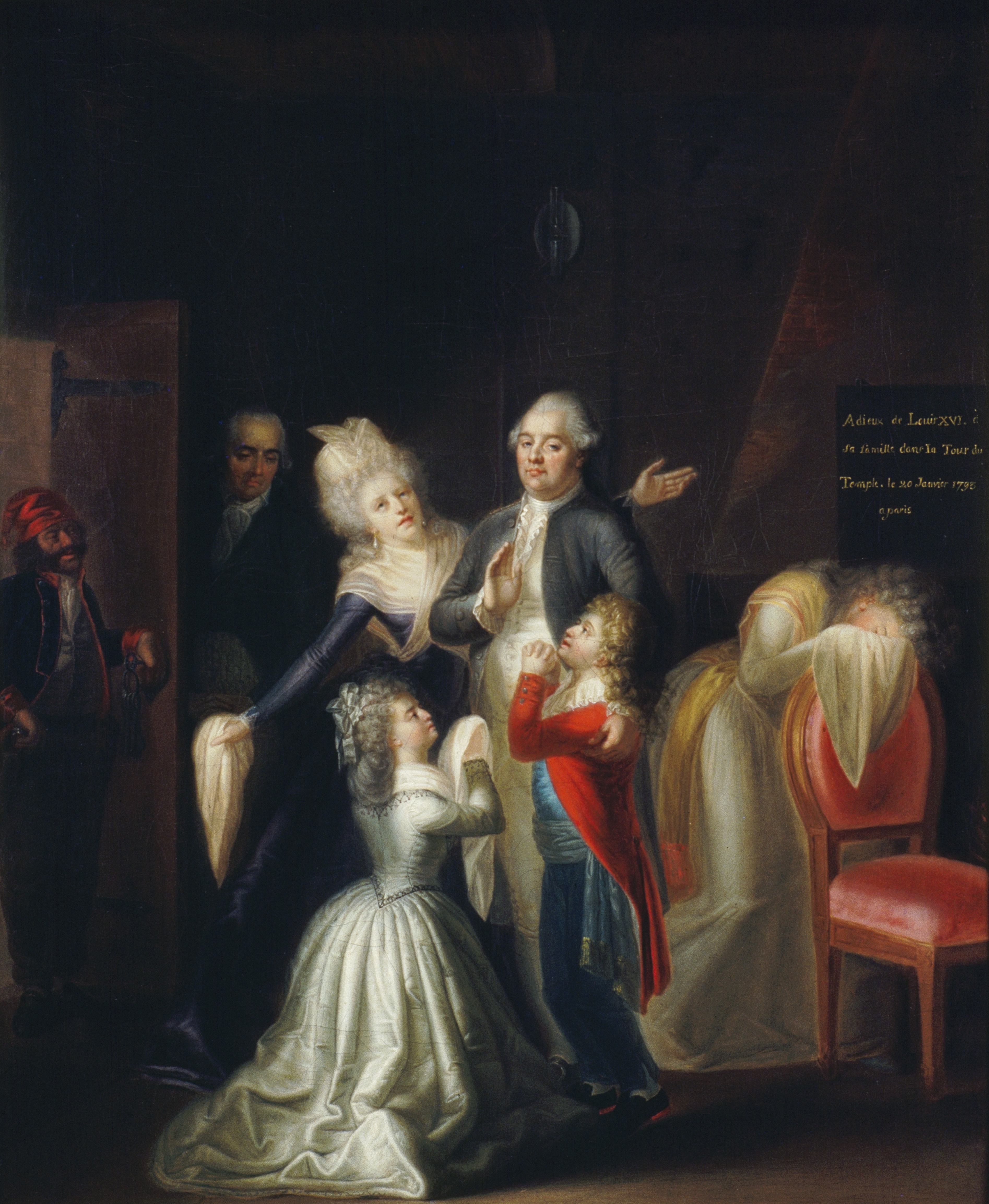 3789x4616 Jean Jacques Hauers The Last Farewells Of Louis Xvi To His - French Painting Revolution