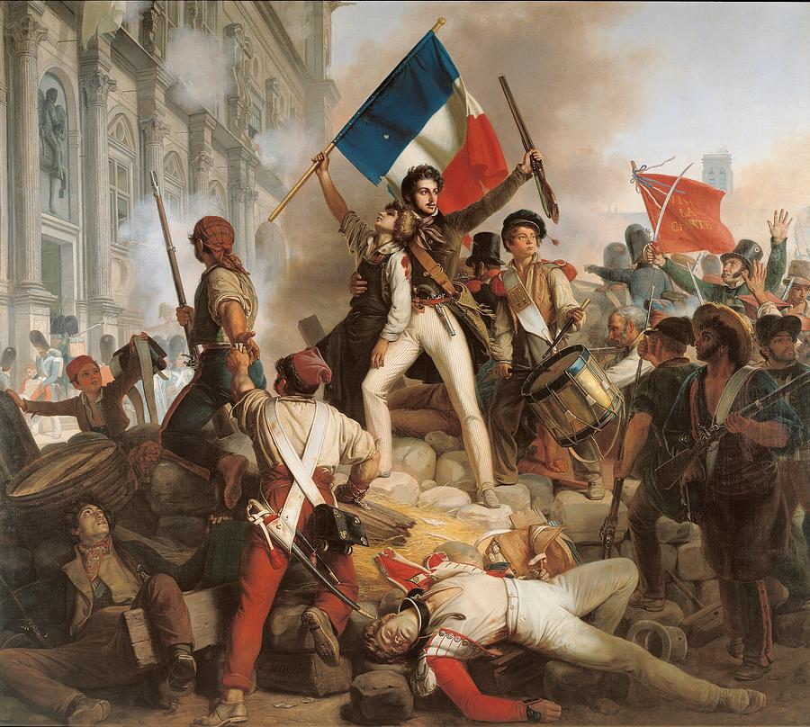 900x808 Fighting At The Hotel De Ville Painting By Jean Victor Schnetz - French Painting Revolution
