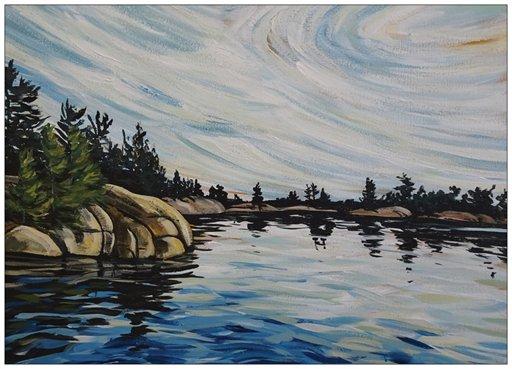 512x369 French River Provincial Park 2 Painting Postcard 18 James Street - French Park Painting
