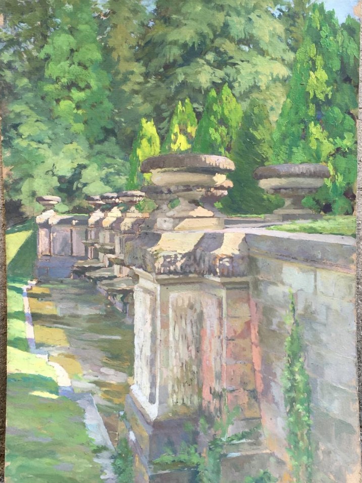 717x956 French School Of The Twentieth Century, The Beauvais Fountain - French Park Painting