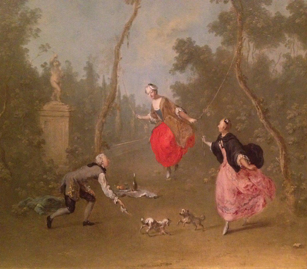 1024x897 Lady On A Swing - French Park Painting