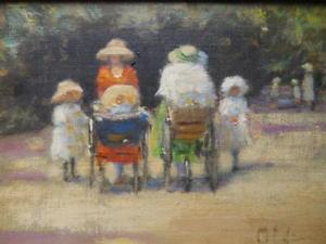 300x225 Marie Lefevre (1840 ) French Park Scene - French Park Painting