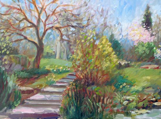 550x407 My French Easel Queen's Park Stairs - French Park Painting