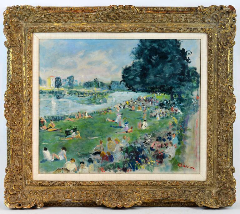 768x684 Summer In The Park, Paris By Lucien Adrion, French Post - French Park Painting