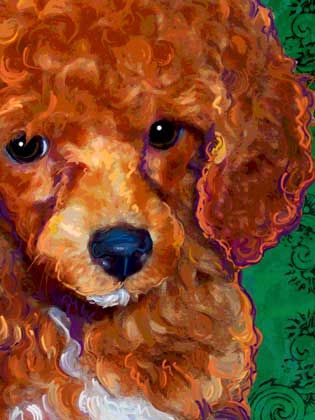 315x420 Red Poodle Painting Murals Red Poodles, Poodle And Dog - French Poodle Painting