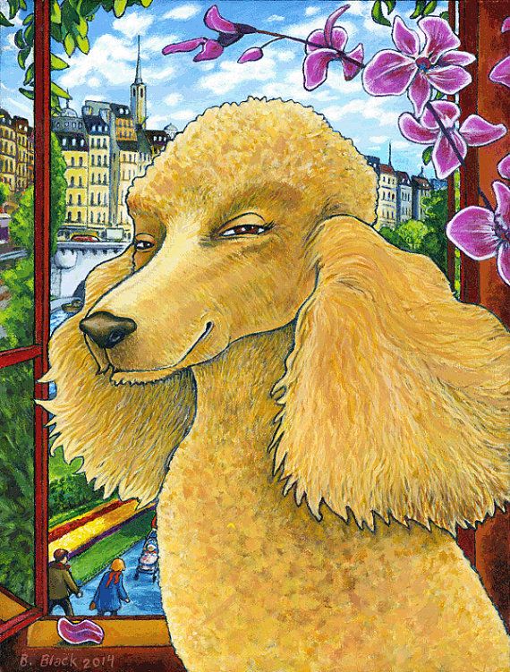 570x751 French Poodle Dog Art Print French Poodles, Poodle And Dog - French Poodle Painting