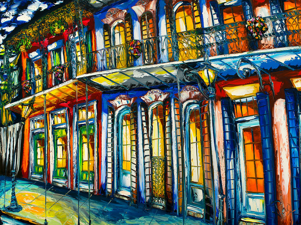 1000x747 New Orleans' French Quarter Original Oil Paintings. Caliche - French Quarter Painting