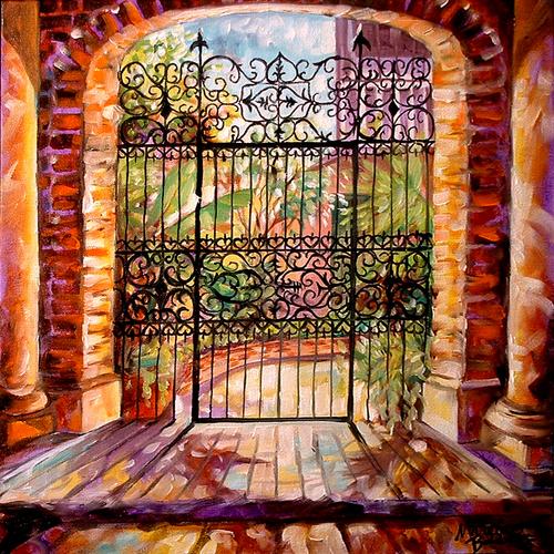 500x500 Painting New Orleans French Quarter Gate (Original Art By - French Quarter Painting