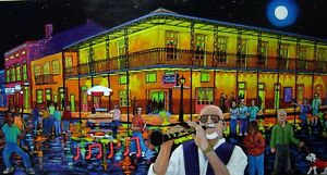 300x161 Pete Fountain French Quarter Painting Original Abstract 24x48' D - French Quarter Painting