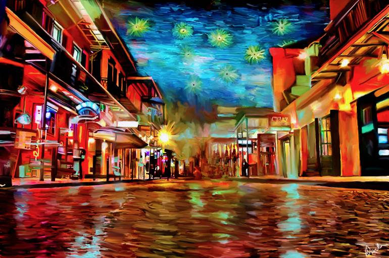 770x512 Saatchi Art French Quarter Under The Stars Painting By Darla Ferrara - French Quarter Painting