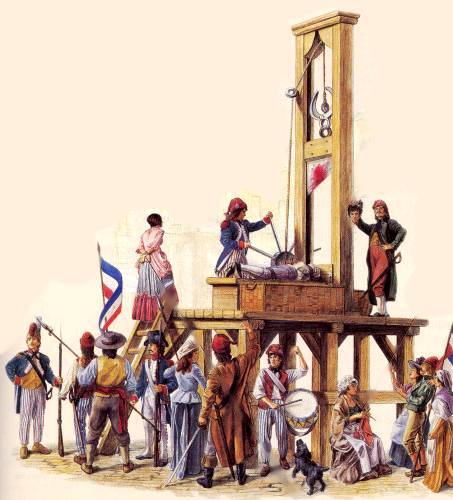 453x500 The Guillotine - French Revolution Guillotine Painting