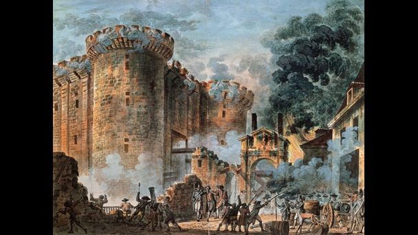 608x342 Painting Of The Storming Of The Bastille, 1789. - French Revolution Painting 1789