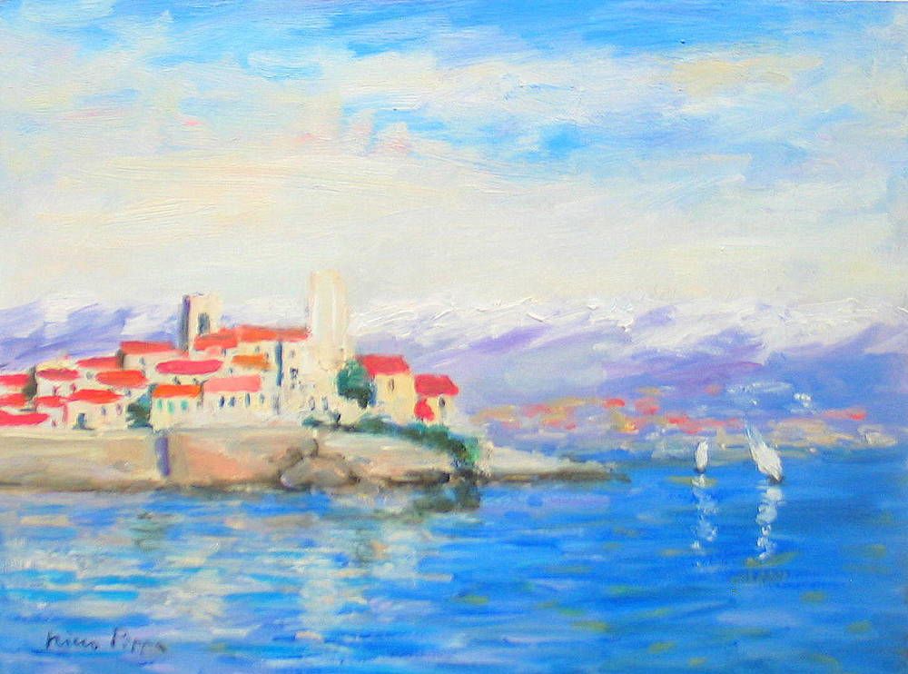 1000x742 Listed Impressionist Original Oil Painting French Riviera Coa - French Riviera Painting