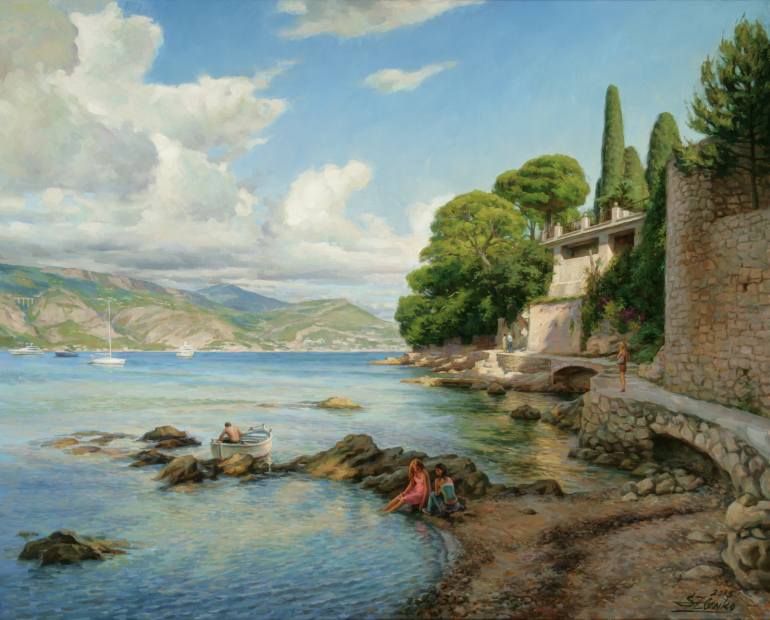 770x620 Saatchi Art Cap Ferrat. French Riviera. Painting By Serguei Zlenko - French Riviera Painting
