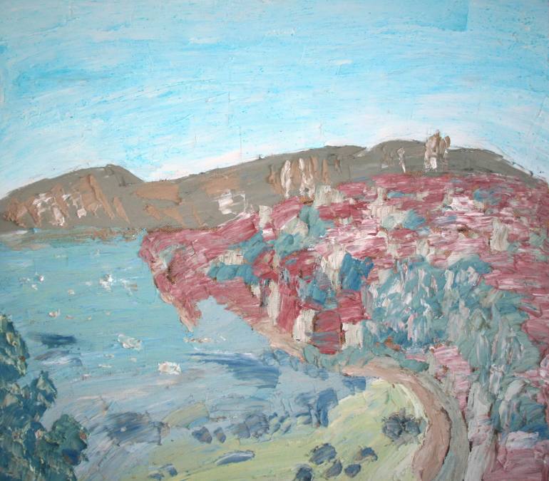 770x675 Saatchi Art French Riviera Painting By Alex Cher - French Riviera Painting